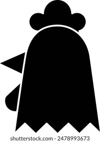 Chicken flat black vector icon.