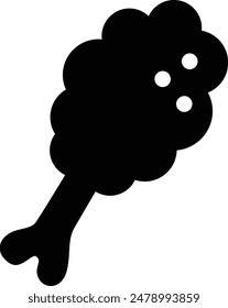 Chicken flat black vector icon.