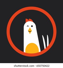Chicken flat logo. Vector illustration