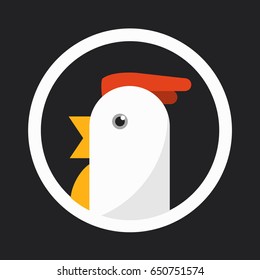 Chicken flat logo. Vector illustration