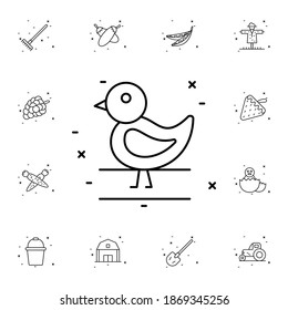 Icono de vector plano de pollo en paquete agrícola