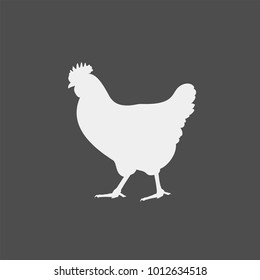 
Chicken flat vector icon. Chicken vector silhouette