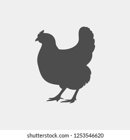 Chicken flat vector icon. Chicken vector silhouette