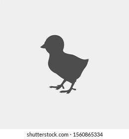 Chicken flat vector icon. Chicken vector silhouette