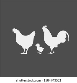 Chicken flat vector icon. Chicken vector silhouette