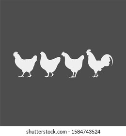 Chicken flat vector icon. Chicken vector silhouette