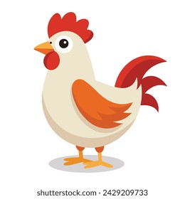 Chicken flat Vector illustration on white background