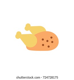 Chicken food icon vector flat design illustration