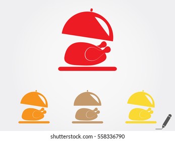 chicken, food, icon, vector illustration eps10