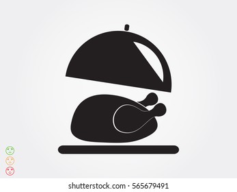 chicken, food, icon, vector illustration eps10