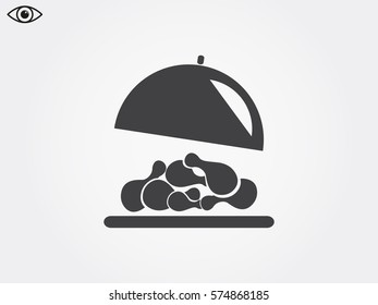 chicken, food, icon, vector illustration eps10