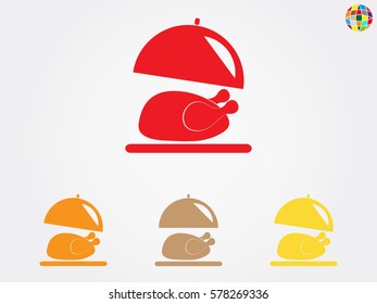 chicken, food, icon, vector illustration eps10