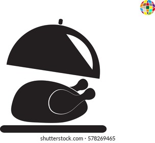 chicken, food, icon, vector illustration eps10