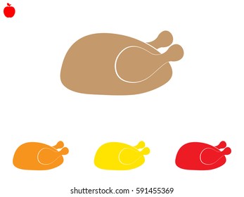 chicken, food, icon, vector illustration eps10