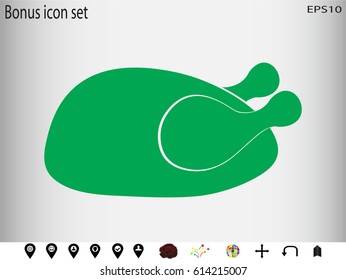 chicken, food, icon, vector illustration eps10