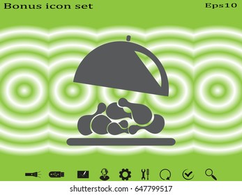 chicken, food, icon, vector illustration eps10