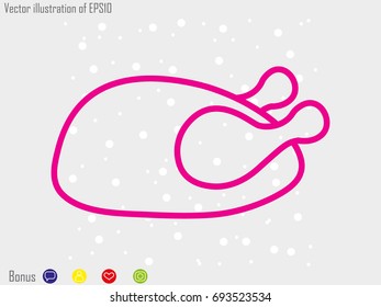 chicken, food, icon, vector illustration eps10