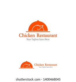 Chicken food logo design, flat restaurant concept, flat chicken design, modern restaurant logo