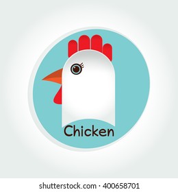 Chicken food - rooster vector logo concept illustration in flat style design. Hen vector logo sign. Vector logo template. Cock design element.on white background Vector illustration