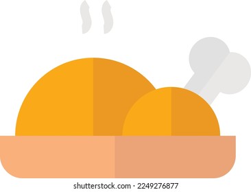 chicken food vector flat illustration