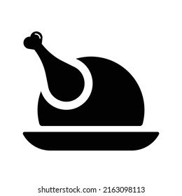 Chicken, food, wings icon. Black vector graphics.