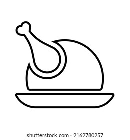 Chicken, food, wings line icon. Outline vector.