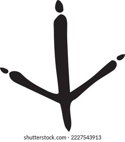 Chicken footprint mono color vector