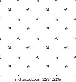 Chicken footprint seamless pattern for the fabric, wallpaper, banner. Rooster stamp