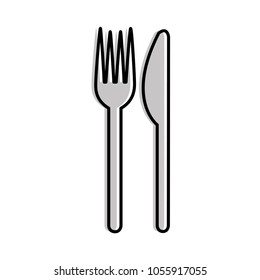 chicken fork and knife utensil image