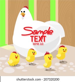 chicken with four chickens