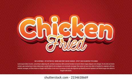 Chicken fried 3d style text effect template