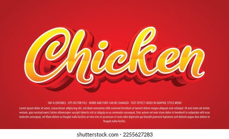 Chicken fried editable text effect template use for logo and business brand