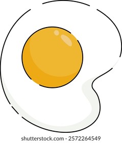 Chicken Fried Egg Handdrawn Vector Illustration