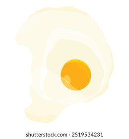 Chicken fried egg isolated on white background. Vector illustration