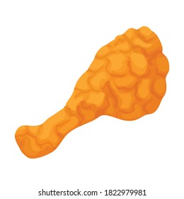 Chicken fried leg vector icon.Cartoon vector icon isolated on white background chicken fried leg.