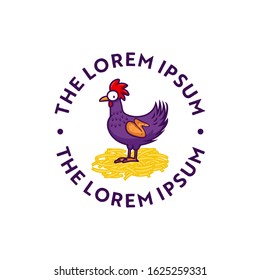 chicken fried logo concept label template