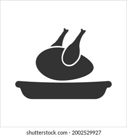 chicken fry, grill icon design vector