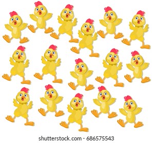 Running Colorful Chickens Sprite Sheet Isolated 库存插图 1335831371 ...