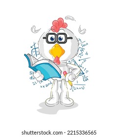 the chicken geek cartoon. cartoon mascot vector