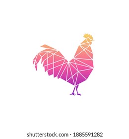 chicken geometric gradation color style. animal vector illustration. animal wall art