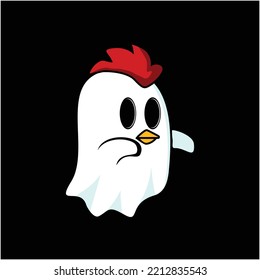 Chicken ghost illustration for any purpose