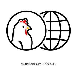 chicken globe hen poultry livestock animal image vector