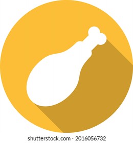 Chicken Glyph Circle Vector Icon Design
