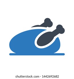 chicken glyph color vector icon