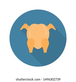 chicken glyph flat vector icon