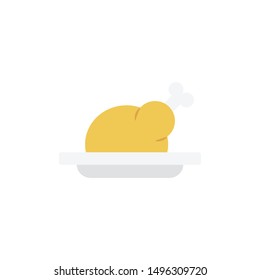 chicken glyph flat vector icon