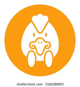 Chicken glyph icon. Animal head vector illustration. Agriculture sign. Graph symbol for your web site design, logo, app, UI. EPS10.
