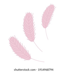 Chicken or goose feather. Flat vector illustration