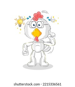 the chicken got an idea cartoon. mascot vector