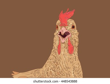 chicken graphic brush paint  vector style